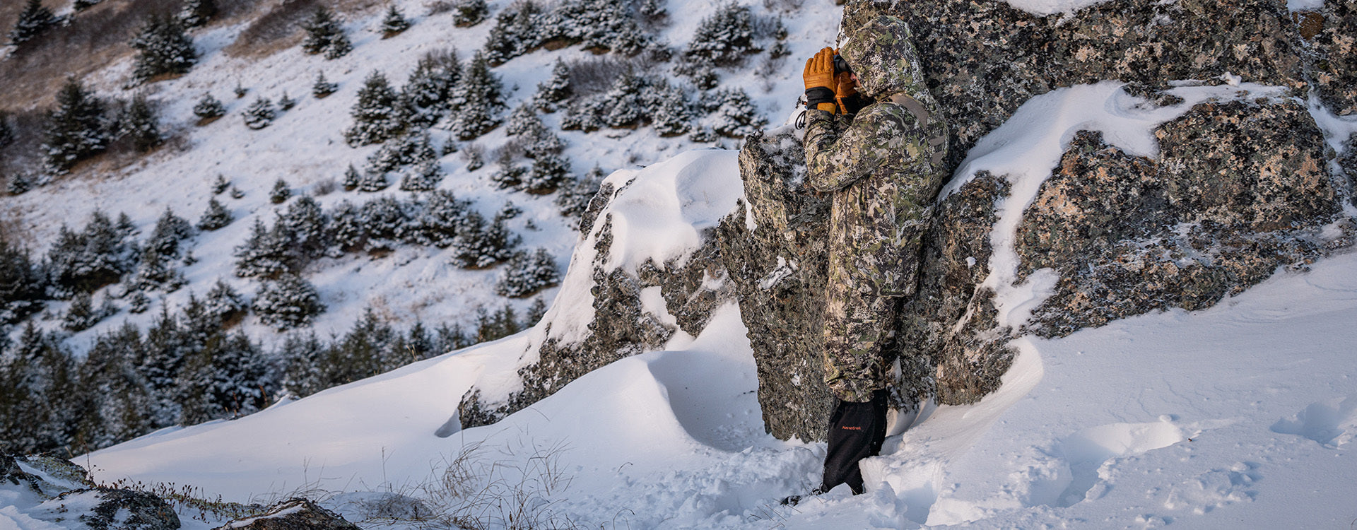 Mountain camo in natural terrain